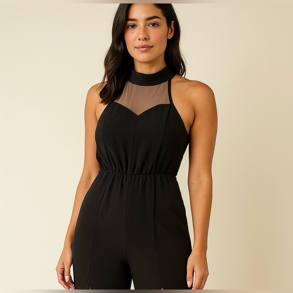 Elegant Black Sleeveless Jumpsuit